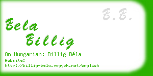 bela billig business card